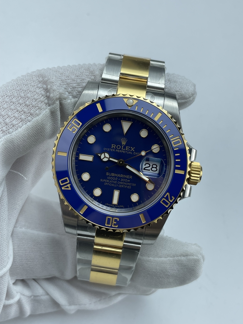 (준비완료/특급배송)NO.3559/VS공장 롤렉스 서브마리너 청콤 블루 콤비 옐로우골드 VS3135